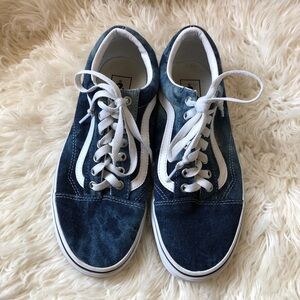 Unisex Vans Old Skool Low Blue Denim Sneakers